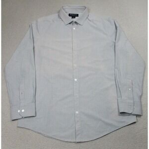 Mizzen+Main Leeward Shirt Mens XL Blue White Check Trim Fit Button Down Stretch